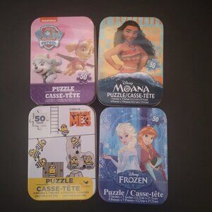 Lot of 4 - 50 Piece Mini Puzzles in Collectable Tins Various